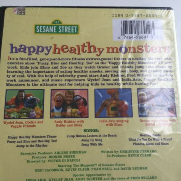 Sesame Street -Happy Healthy Monsters DVD New Exercise Kids Wyclef, Andy Richter - Picture 3 of 5